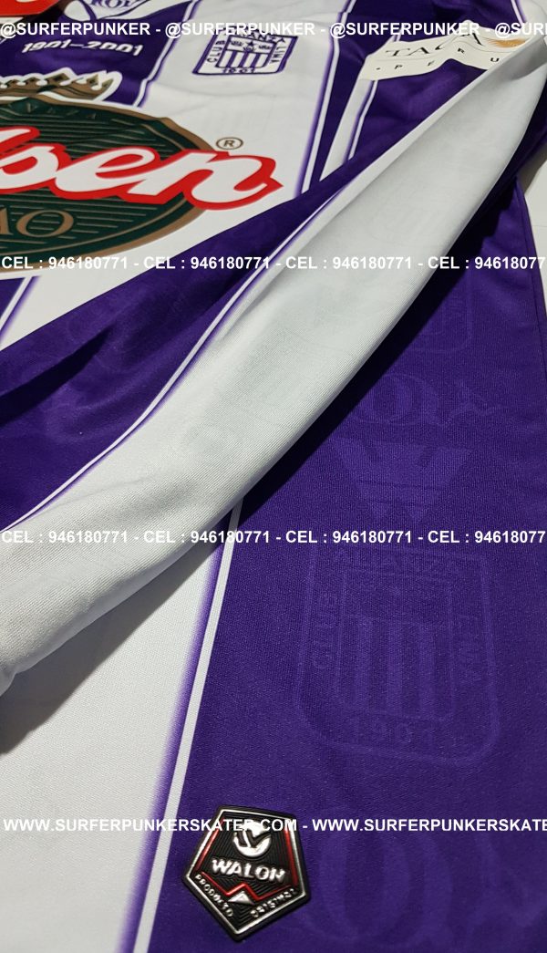 2001 - CAMISETA ALIANZA LIMA BLANQUIMORADA CENTENARIO 1901 - 2001 - Imagen 9