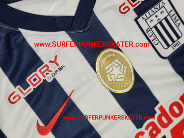 2022 - Camiseta Alianza Lima Bicampeón Nacional Oficial + Parche + Liga 1 - Imagen 2