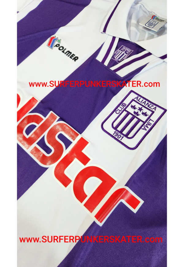 1995 – Camiseta Alianza Lima Blanquimorada Manga Larga - Imagen 2
